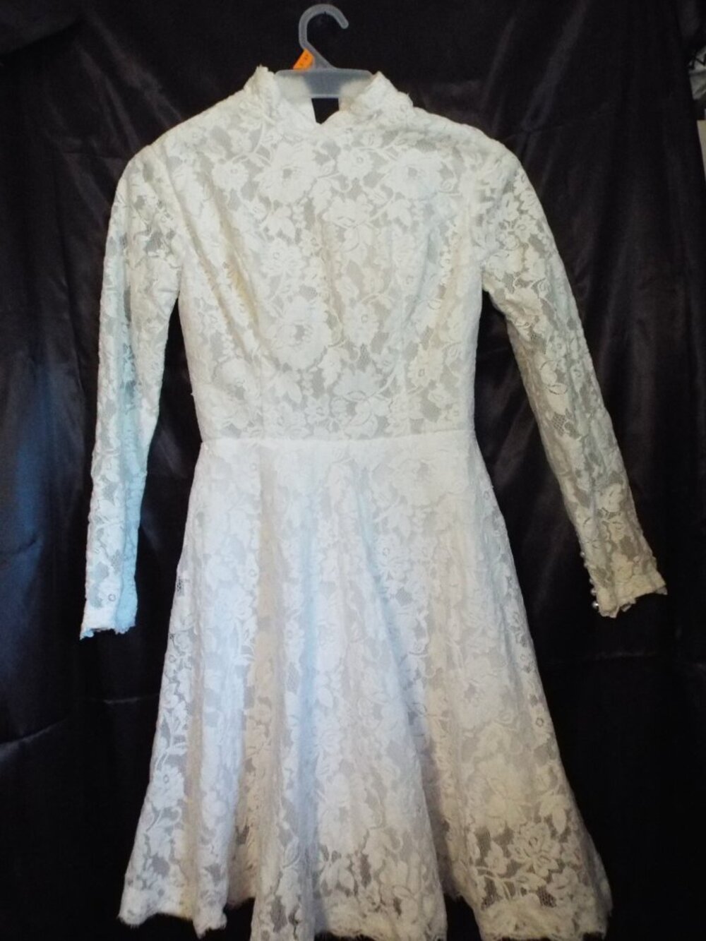 Vintage Handmade Lace Wedding Dress Size Extra Small